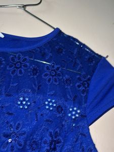 Elegant Royal Blue Lace Dress