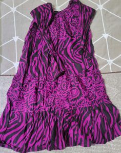 Boho Zebra Print Button-Down frock