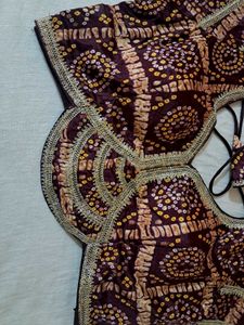 Designer Bandhani Silk Blouse