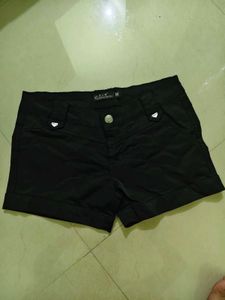 Black Cuffed Shorts