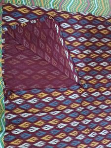 Maroon Ethnic Kurta with Diamond Ikkat Print