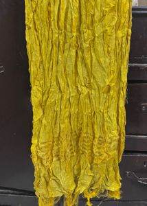 COMBO✨Vibrant Yellow Duppata &amp; Beige Stall Set