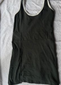 Sleek greyish olive green  Halter Dress