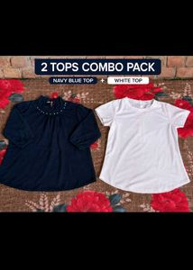 Combo Pack: Navy Blue & White Tops