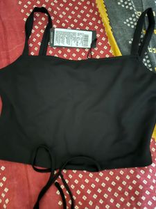 Black Cropped Tank Top
