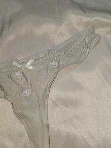 Delicate Lace Trim Thong Panty