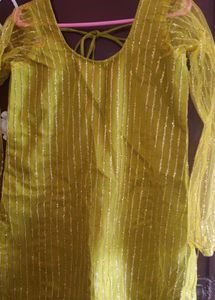 beautiful net fabric long kurti with full sleeve