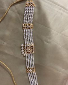 Elegant Pearl &amp; Gold Choker Set