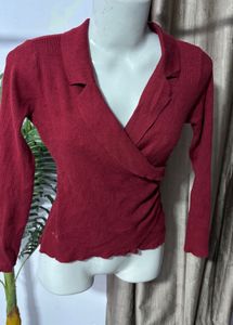 ❤️Wrap Style Maroon Sweater❤️
