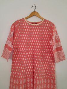 Peach Printed Kurta (Women's)