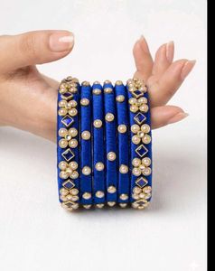 Royal Blue Silk Thread Bangles