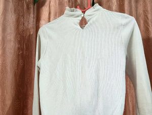 Ruffled Mock Neck Long Sleeve Top