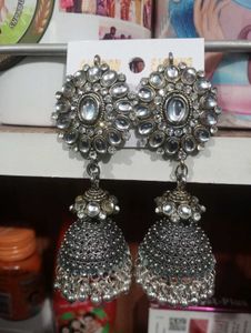 Exquisite Oxidized Jhumka Earrings