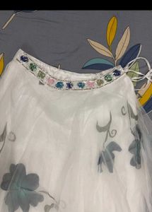 Elegant White Floral Lehenga Set
