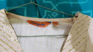 Rangriti Striped Thread Work Kurta with Palazzos &amp;