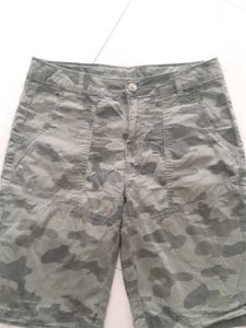 Olive patterned  Cotton men's shorts