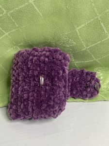 Cute Purple Crochet Wallet