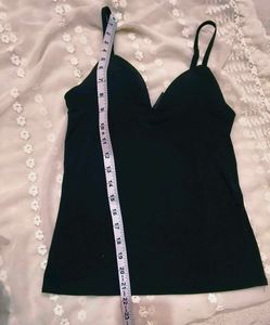 Womens Black Built-in Bra Cami Top