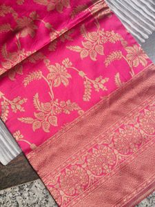 New Vibrant pink and Green pattu saree💚💓