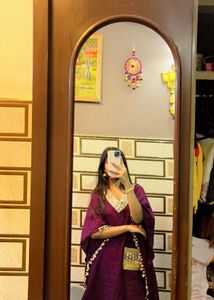 Afghanii cord set Elegant Purple Kurta and salwar