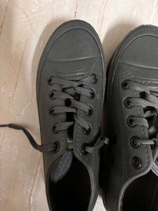 Olive Green Lace-Up Sneakers