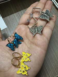 Cute Butterfly Earrings Set of 3 pairs
