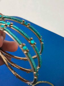 Green &amp; Blue Beaded Bangles
