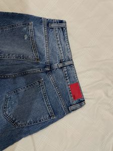 Zara Wide Leg Distressed Jeans
