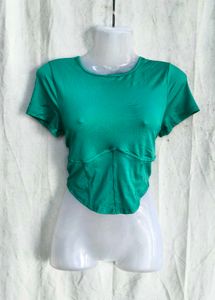 Trendy Emerald Green Crop Top