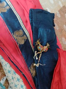 Red Saree, Peticot Nd Padded Blouse