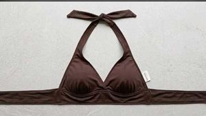 Stylish Brown Halter Bikini Top