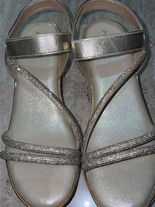 Sparkly Gold Flat Sandals