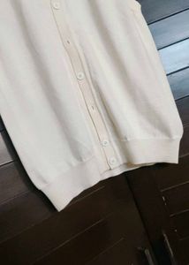 Monte Carlo Men Off White Solid Cardigan