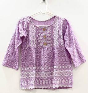 Purple Embroidered Top