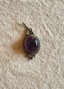 Vintage 92.5 Silver Amethyst Pendant