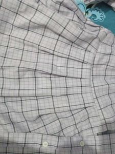 Women's Lavender Checkered  Plaid Pleated Shirt