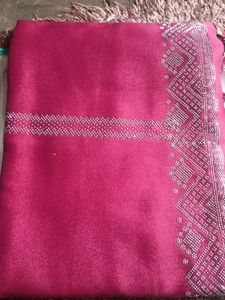 Embellished Maroon Saree