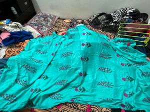 Turquoise Kurti Set with Dupatta
