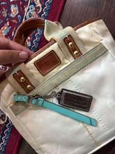 Coach White Canvas Handbag