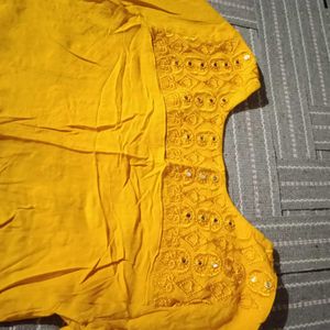 Yellow Embroidered Kurta