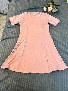 Light Pink Short Sleeve A-Line Dress