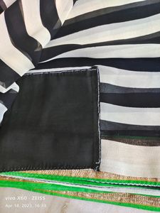 Synthetic Sari Used Hardly Twice No Blouse Pc