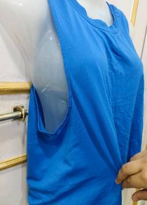 Blue Sleeveless Tank Top