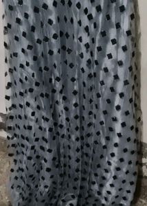 Stylish Grey &amp; Black Party Wear Gown | Embellished
