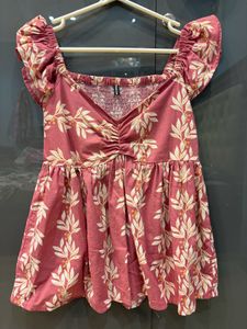 Floral Print Ruched Top