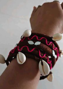 Boho Chic Shell &amp; Mirror Bangles