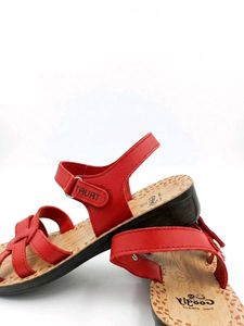 Red Comfort Strap Sandals