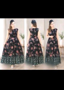 Stylish Black Kurta with Floral Print