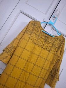 💥Mustard Yellow Printed Kurta