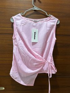Chic Pink Wrap Top